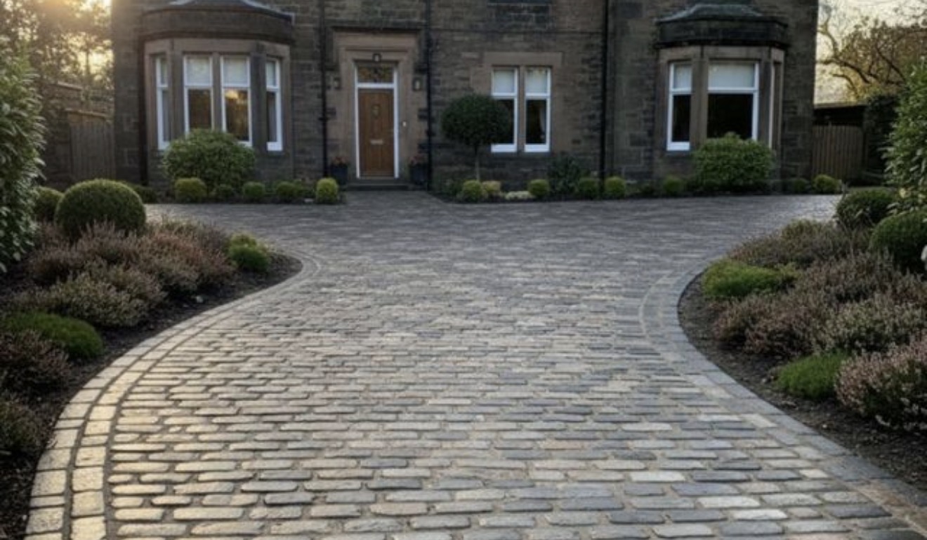 Cobble-set driveway — Natural stone paving project in Cheshire by Driveways by Hinchliffe